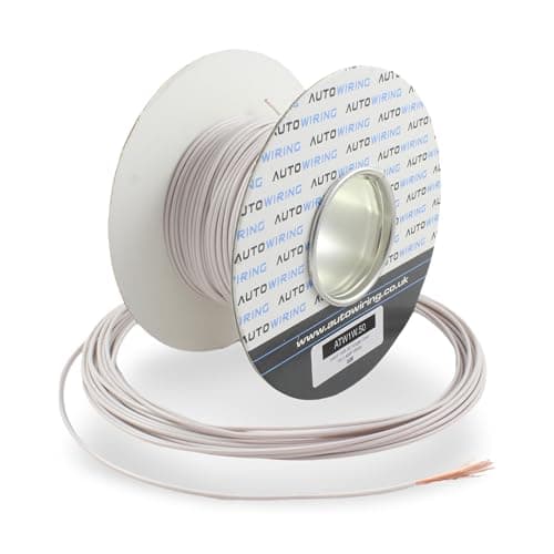 Image of 16.5 AMP Rated 1mm² 17 AWG Single Core Stranded Copper Cable 12v 24v Thin Wall Wire (10M 20M 50M 100M) (White, 20 Metre Coil)