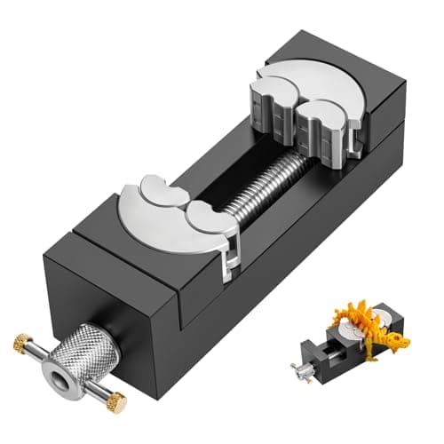 Image of WhiteRhino Mini Bench Clamp, Mini Bench Flat Table Vice Self-AdjustingDrill Press Vice for DIY Aerospace-Grade Aluminum Alloy&Precision CNC Machined Crafts,Jewelry Making,Modeling,DIY,Repairs