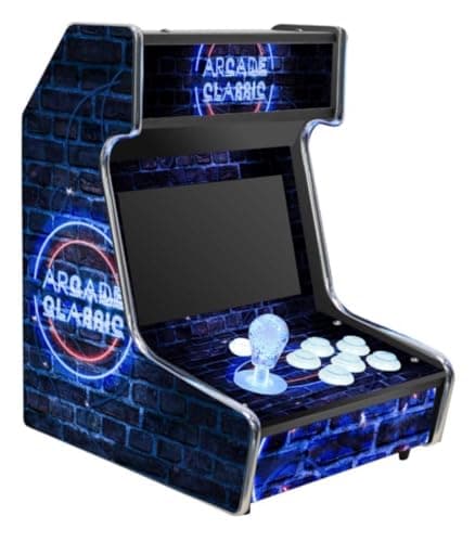 Image of Classic Arcade Games, Retro Gaming Console Cabinet 6296 Games Mini Tabletop Machine Assembled Video-game Player 10.1” Screen (Blue)