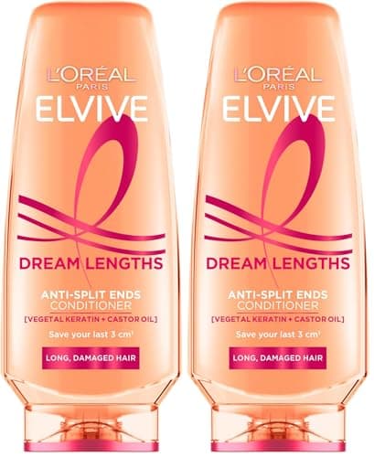 Image of L'Oréal Paris Elvive Dream Lengths Anti-Split Ends Conditioner, with Vegetal Keratin & Castor Oil, for Long Hair, Suitable for all hair textures, 300ml (Pack of 2)