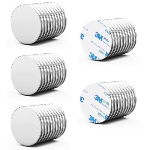 Image of Raheem 50pcs Round Magnets Stickers 10×1mm with 50pcs Adhesive Backing Sticky Magnets Dots for Fridges Magnetic Whiteboard Memo Board Magnetic Strips