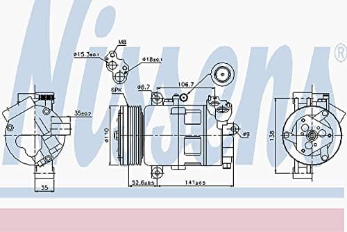 Image of Nissens 89307 Compressor, air conditioning