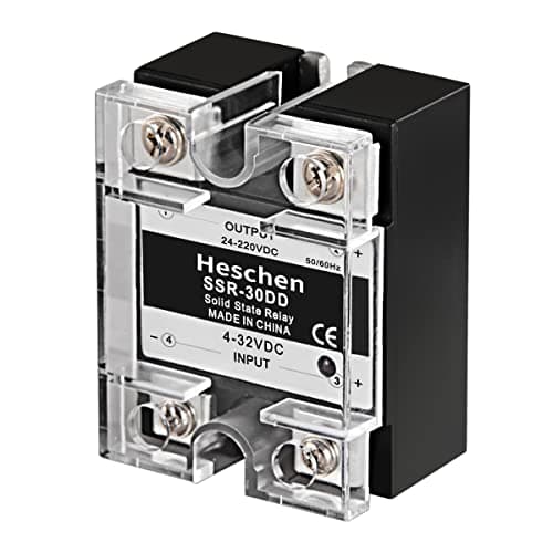 Image of Heschen Single Phase DC/DC SSR, Solid State Relay, Control Voltage 4-32VDC, Load Voltage 24-220VDC, For Industrial Automation, Home Appliances (SSR-30DD)