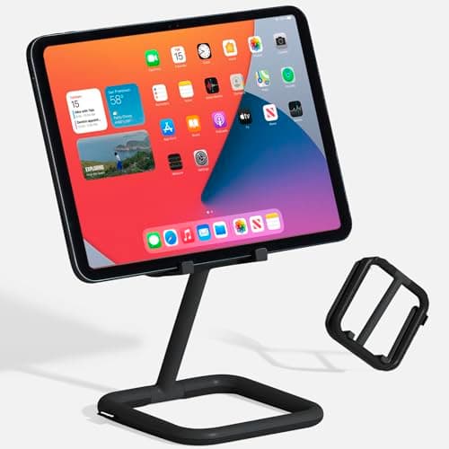 Image of Bouncepad Go iPad Tablet Stand For Business & Leisure | iPad POS Stand | Adjustable Tablet & iPad Stand | Compatible With All Tablets & iPad Models | Tablet Stand For Desk | Black