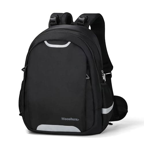 Image of omedecal School Bags, Multi-pockets Backpack for School, Lightweight Casual Backpack with Double Zipper and Handle for Boys Girls, 44 x 32 x 22cm(Black)