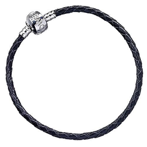 Image of The Carat Shop Med- Adult Size 19cm Official Harry Potter Jewellery Black Leather Charm Bracelet for Harry Potter Slider Charms