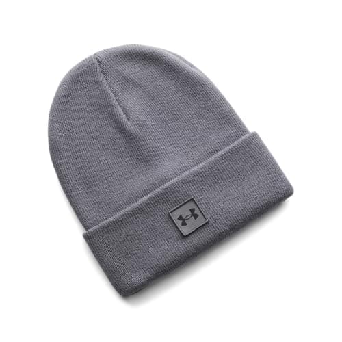 Image of Under Armour Men's Halftime Cuff, Super-Soft Men's Beanie with Ribbed-Knit Design, Comfortable and Warm Beanie Hat for Cold Weather and Casual Wear,Castlerock / / Black,OSFM