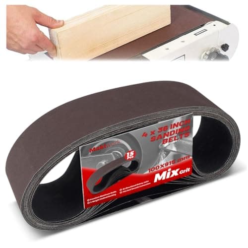 Image of 100 x 915 mm Sanding Belts Set - 15-Pack with 80/120/150/240/400 Grits, Aluminum Oxide Abrasive Belts for Woodworking