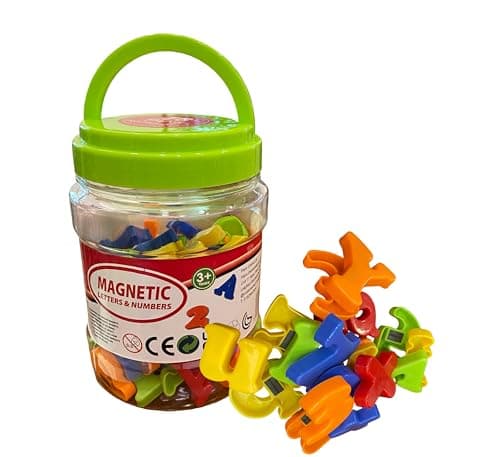 Image of Ram© ABC Magnetic Letters 78 Magnetic Letters And Numbers Gift Set Tub For Kids Educational Spelling Maths Letters
