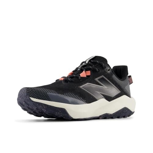 Image of New Balance Women's Dynasoft Nitrel V6 Trail Running Shoe, Black/Castlerock/Sunfade Red, 7 Wide