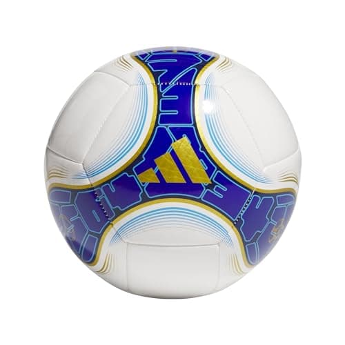 Image of adidas Unisex-Adult Messi Club Ball, White/Mystery Ink/Lucid Blue/Lucky Blue, 5