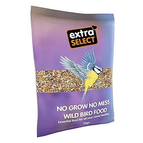 Image of Extra Select No Grow, No Mess Bird Seed Mix for Wild Birds: All Season Wild Bird Food, 100% Edible, No Waste Formula Birdseed - 1kg