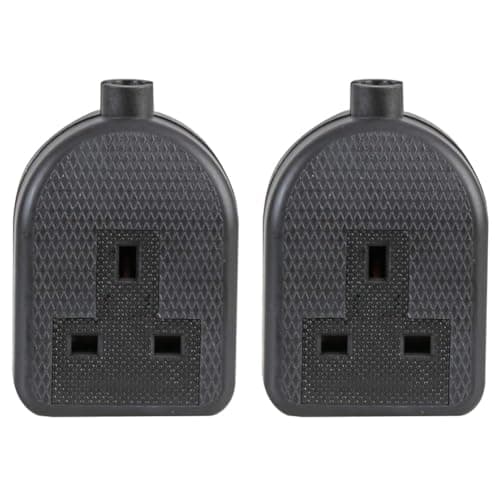 Image of Pro Elec 0138-BK 1-Gang Rubber Trailing Socket, 13A, 250V, Black (Pack of 2)