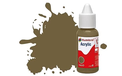 Image of Humbrol Model Paint - DB0086 No 86 Light Olive - Matt (14ml), Acrylic Paints for Models, Plastic, Metal, Wood, Glass, Ceramics and More, Acrylic Touch Up Paint - Hobby Paint Bottle for Craft Kits