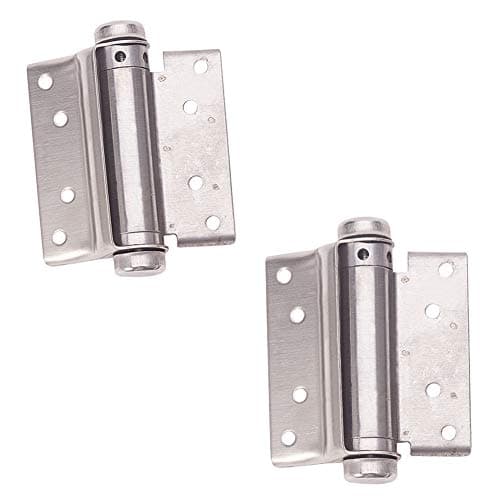 Image of MroMax Self Closing Spring Hinge, 3Inches Single Action Spring 304 Stainless Steel Door Hinge Brushed Hardware for Door Cabinet Freegate Windows Silver 2Pcs