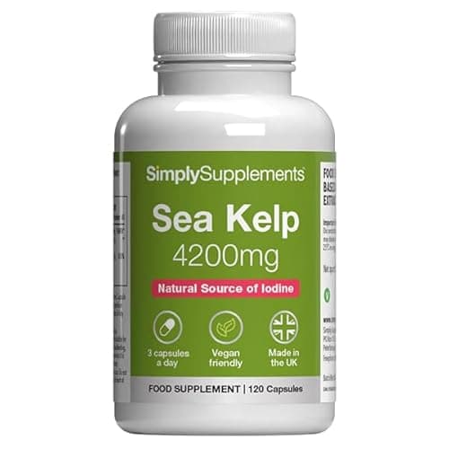 Image of Sea Kelp Capsules 4200mg | Seaweed Supplement Rich in Iodine | Vegan & Vegetarian Friendly | 120 Capsules = 40 Days' Supply | Manufactured in The UK