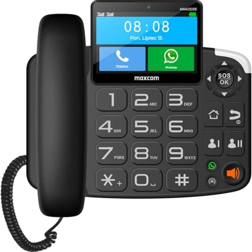 Image of Maxcom MM42D SE 4G VoLTE - Corded Desk Smartphone for Office & Home use - Color 4" Touch Screen - Wi-Fi HotSpot - SOS Button - Bluetooth - WhatsApp - Android