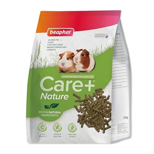 Image of Beaphar Care+® Nature Cobaya Natural Guinea Pig Food with Vitamin C, Grain-Free, Rich in Fibre and Hay, Timothy Pellets, All-in-One Pellets, 1.5 kg
