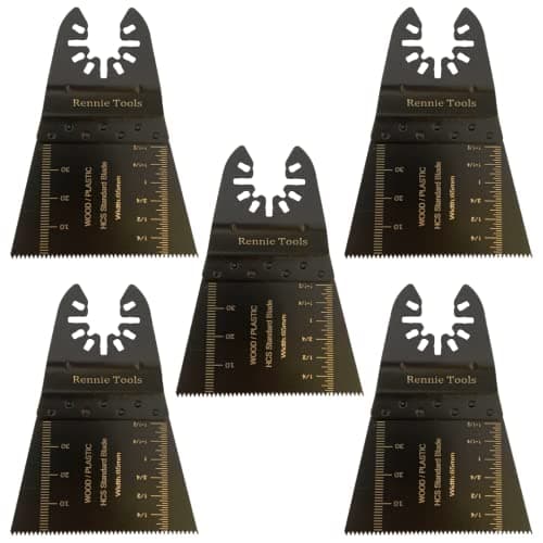 Image of Pack of 5 x 65mm Wide Oscillating Multi Tool Blades/Wood Cutter Saw Blades Set Compatible with Dremel Fein Multimaster Makita Stanley Worx Dewalt Multi Tool Etc Oscillating Multitool Blade