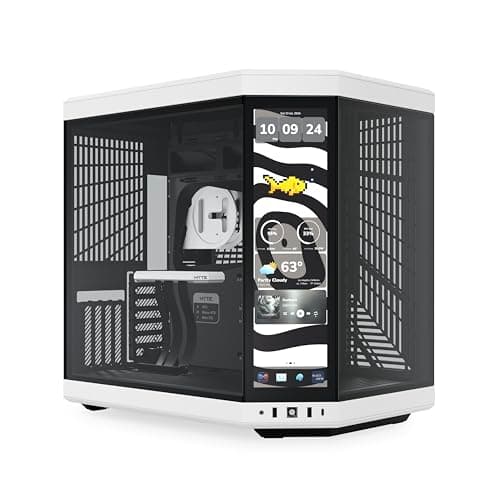 Image of HYTE Y70 Touch Infinite Dual Chamber ATX Mid Tower Modern Aesthetic Case with Integrated 2.5K LCD Touchscreen - Panda