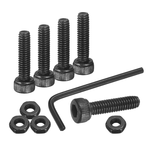 Image of sourcing map 30Pcs Hex Socket Head Cap Screws Bolts with Nuts, M2.5x10mm 304 Stainless Steel Socket Drive Machine Screws Bolts with Hex Wrench, Full Threaded, Black