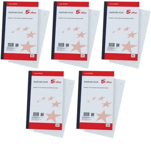 Image of Duplicate Book 100 Sets Ruled Indexed Perforated 210 x 130 mm (5), White and Red