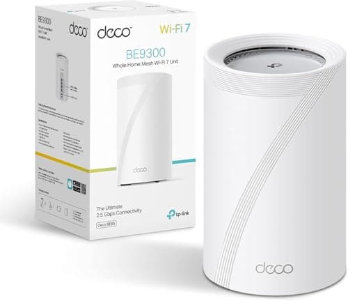 Image of TP-Link Deco BE65 Pro(1-pack) BE9300Mbps Tri-Band Whole Home Mesh WiFi 7 System, 2x 5 Gbps & 1x 2.5 Gbps Gigabit Ports, Seamless AI-Driven WiFi Extender Booster, HomeShield