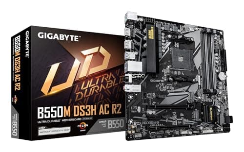 Image of Gigabyte B550M DS3H AC R2 Motherboard - AMD Ryzen 5000 CPUs, 5+3 Phases VRM, up to 4733MHz DDR4 (O.C.), 1xPCIe 4.0 + 1xPCIe 3.0 M.2, Wi-Fi 5, 1GbE LAN, USB 3.2 Gen 1