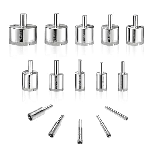 Image of Diamond Drill Bit Set - 15-Piece Tile Hole Saw Cutter Kit for Porcelain, Soft Glass, Ceramic, and Marble