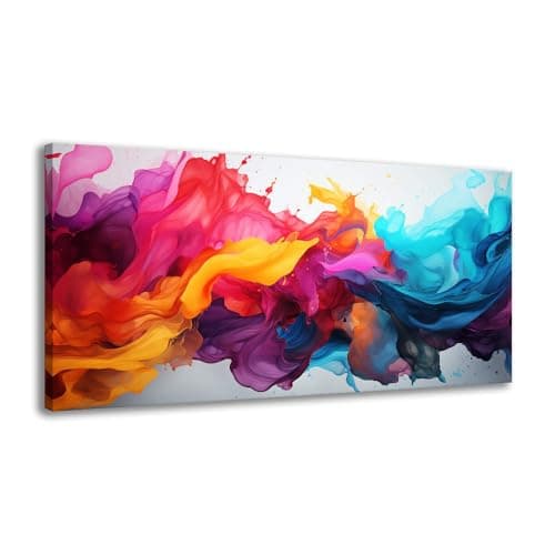 Image of BYXART Abstract Canvas Wall Art for Living Room Colorful Artwork For Bedroom Fantasy Painting Multicolor Prints Picture for Bathroom Home Office Decoration 40L x 20W