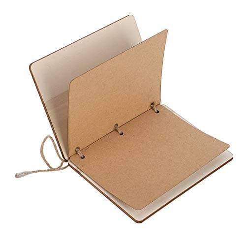 Image of Jelquix 2pcs Wedding Booklets Rustic Oath Book Props for Personalized Vows, Handmade Wooden Booklets for Wedding Ceremony and Special Occasions, 4.1 X 3.1in (Style 2)