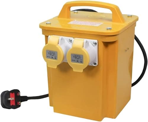 Image of Faithfull Site Transformer - 3.3 kVA, 110V, 16A, 240V Input, Twin Outlet (2 socket) Heavy-Duty Waterproof IP44 Case with Thermal Overload Protection, Power Supply for Industrial Tools