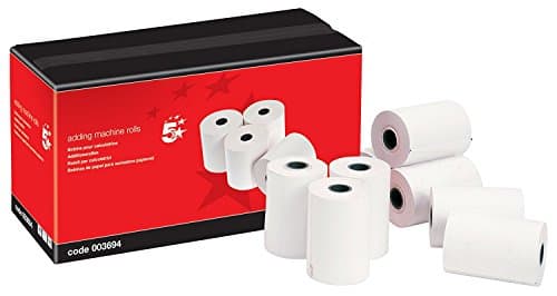 Image of 5 Star Office Adding Machine Paper Rolls Single-Ply 55gsm W57xD57xCore12.7mm 24m [Pack 20], White
