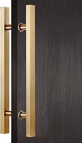 Image of Push Pull Door Handle, Extra Long 20in Black Titanium Barn Door Pull for Sliding Doors, Stylish Grab Bar for Pantry, Shower, and Double-Sided Gate
