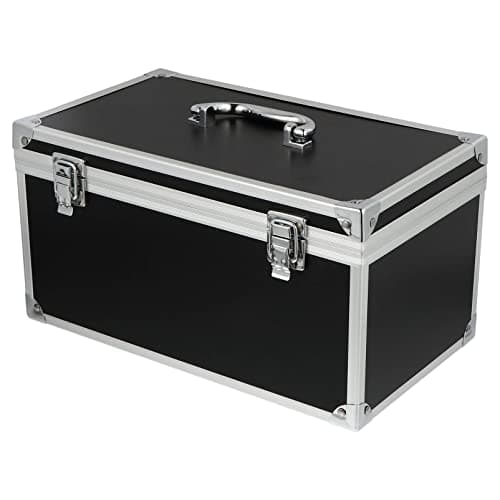 Image of Hemobllo Aluminum Tool Case - Aluminum Case with Foam Metal Tool Box Hard Case Briefcase Portable Carrying Case for Tools Parts Instruments Accessories, 30x17x15cm
