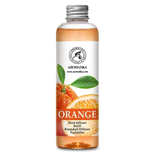 Image of Orange Reed Diffuser Refill 200ml - Room Fragrance Diffuser w/Natural Essential Orange Oil - Best for Aromatherapy - Spa - Home - Kitchen - Bath - Office - Fintess - Club - Restaurant - Boutique