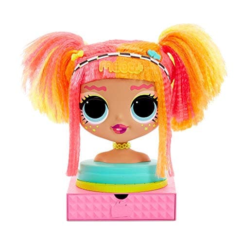 Image of LOL Surprise OMG Styling Head with Stick-on Hair for Endless Styles - 30 Surprises and Accessories - Neonlicious