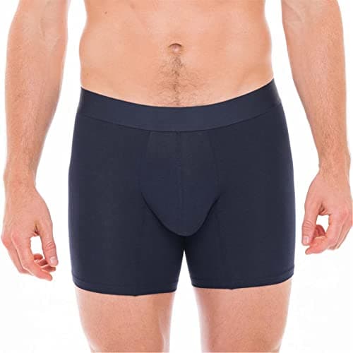 Image of Comfyballs Men Cotton Long Boxer Navy No Show Medium