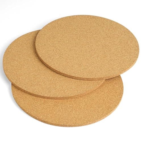 Image of Flintronic Heat Trivet, 3PCS 18cm Cork Trivet, 5mm Thick Round Cork Coaster, Multifunctional Heatproof Table Mat, Reusable Kitchen Hot Pads for Hot Pots, Pans, Kettles, Potted Plants