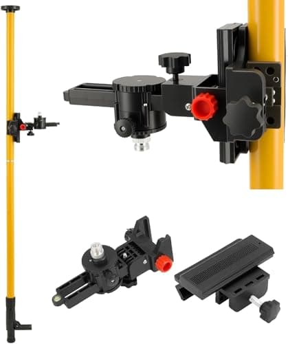 Image of TerraNook 4.2M Telescopic Laser Level Pole – Aluminum Alloy Levelling Rod with Quick-Lock System, 360° Fine-Tune Holder & Carry Bag, Floor-to-Ceiling Support Tool for Rotary, Line & Point Lasers