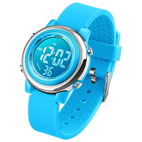 Image of VenSten Kids Digital Sport Watch for Boys Girls, Kid Electrical Outdoor Waterproof Watches with Stopwatch Alarm 7 Color LED Luminescent for Youth Childrens - Blue