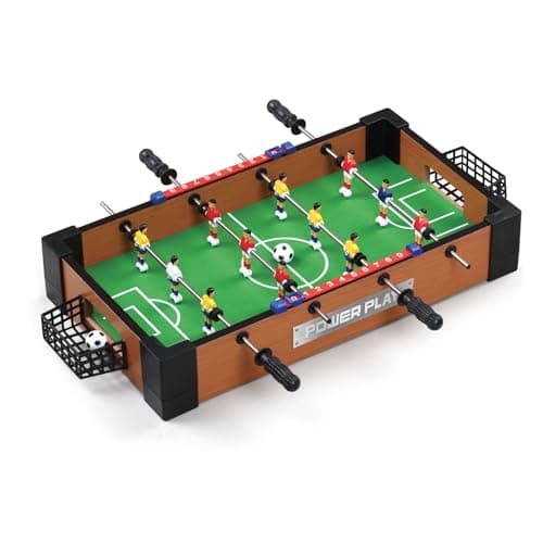 Image of Power Play Table Top Football Game, Wooden Outdoor Indoor Game for Kids and Adults, Small 16 Inch