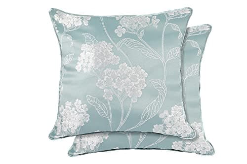 Image of Emma Barclay Blossom - Jacquard Cushion Cover in Duck Egg - 17x17 (43x43cm) (BLOMCCDUC)