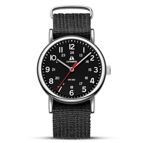 Image of LN LENQIN Mens Watches Military Watch Analog Quartz Watches for Men Army Tactical Sports Field Watch Easy Reader 38 mm Waterproof Men's Wrist Watches with Nylon Band