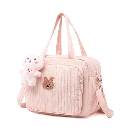 Image of GSenhui Nappy Changing Bag for Prams With Insulated Pocket - Cute Mommy Diaper Tote for Weekend Travel and Baby Doll Changing