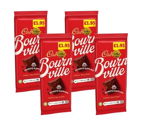 Image of 4 x New Cad Bournville Dark Chocolate Price Marked Bar 100g, Perfect for Sharing and Gifting For Everyone