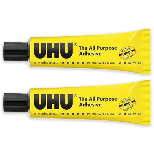 Image of UHU All Purpose Glue Adhesive - Liquid Synthetic Resin Adhesive - 33ml Tubes - Pack of 2 Tubes