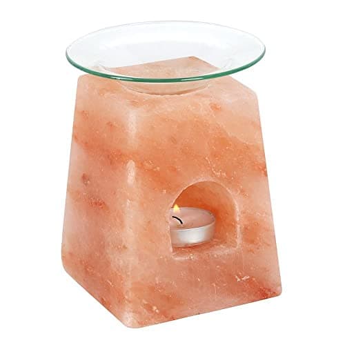 Image of Himalayan Salt Pyramid Shaped Oil Burner -15cm x 10cm (1 Pc.) - Unique & Sophisticated Piece - Natural Fragrance & Soothing Ambience - Perfect for Home & Outdoor Use