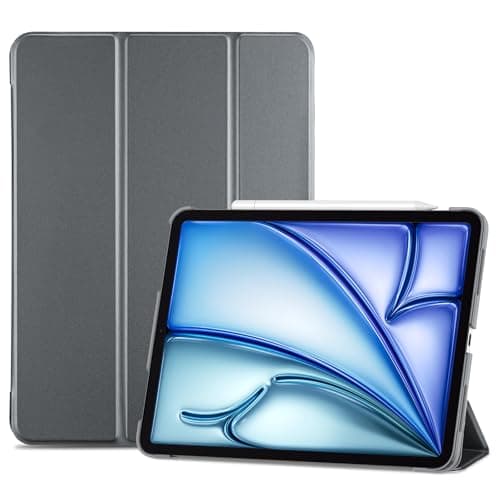 Image of ProCase Smart Case for iPad Air 11-inch M4 (2026, 8th Gen) / M3 (2025) / M2 (2024) & 10.9 Inch iPad Air 5th (2022) & 4th (2020) – Protective Hard Back Cover with Auto Sleep/Wake - Grey