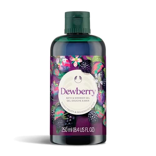 Image of The Body Shop Dewberry Bath & Shower Gel (1x 250ml) Refreshing Body Wash with Fruity and Floral Scent, Gentle Cleanser with Community Fair Trade Aloe Vera, Vegan Certified, 250ml